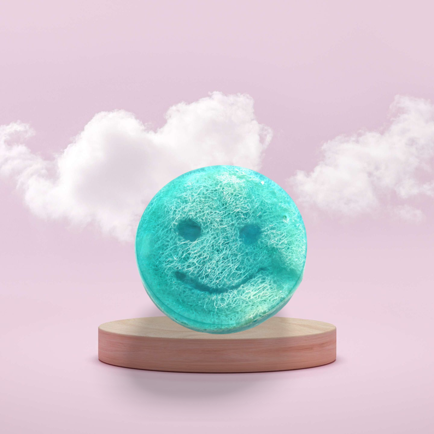 Peelingseife 'Happy Scrub' – Himbeere & Granatapfel -  Natürliche Reinigung mit Luffa