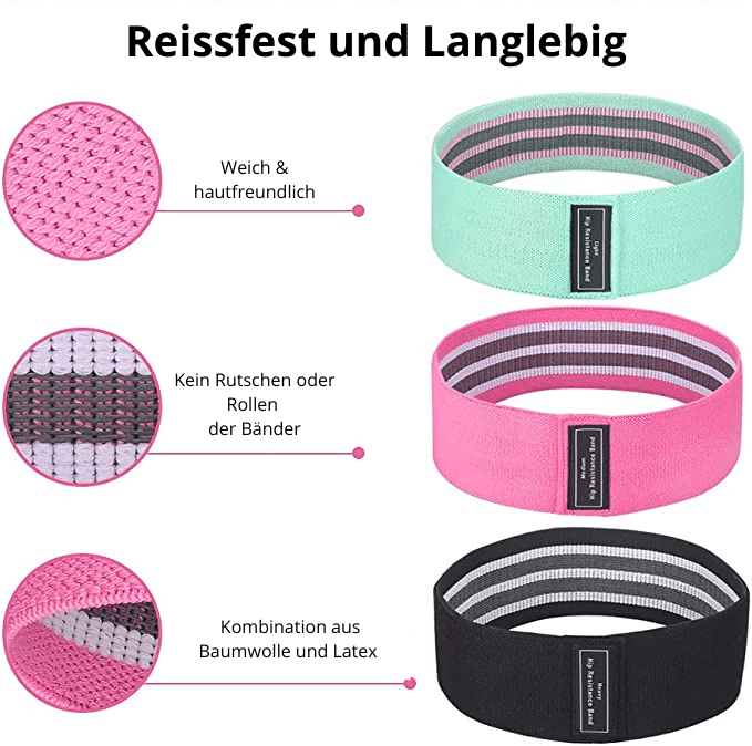 Fitnessband 3er Set für vielfältiges Training - Hoopster.ch