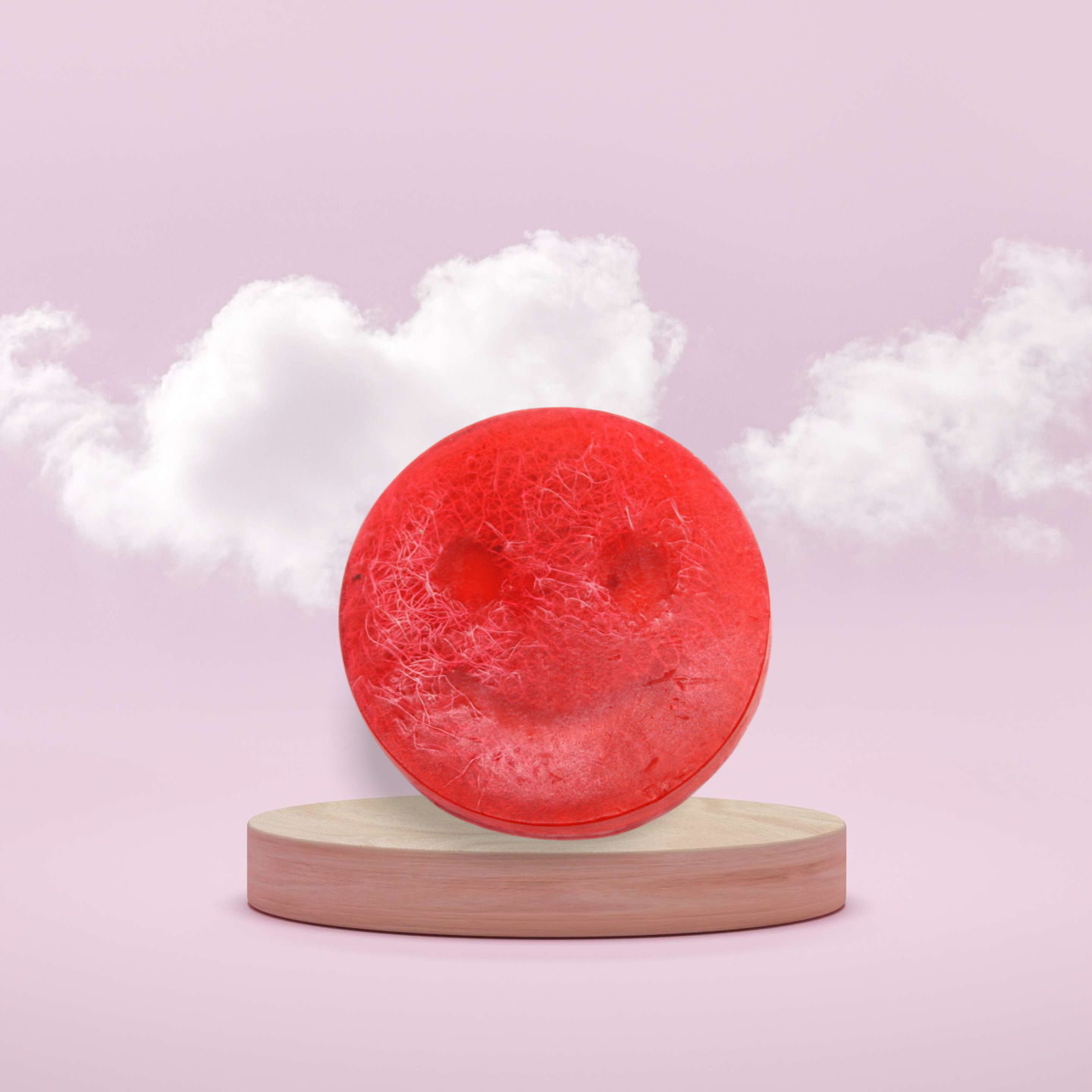 Peelingseife 'Happy Scrub' – Erdbeere & Guave -  Natürliche Reinigung mit Luffa